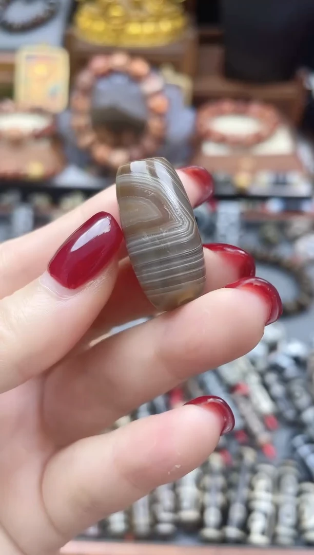 玛瑙/玉髓散珠天然缠丝单珠