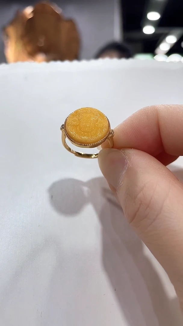 银S925镶嵌蜜蜡戒指1（多样性发一）