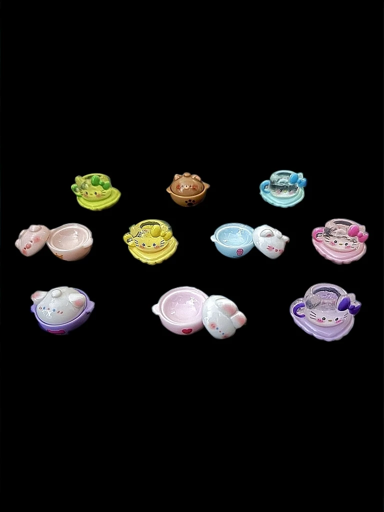 【隐藏＋混拆】仿真砂锅＋KT夜光猫咪杯可爱树脂配饰配件diy