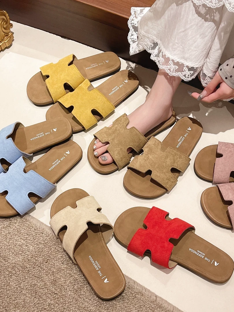 平底女外穿夏季新款韩版软底配裙子一字拖鞋D333-1