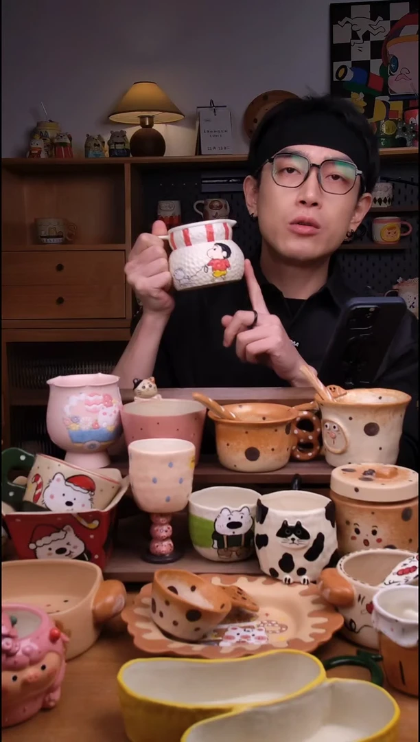 杯子陶景德镇可爱设计师款陶瓷