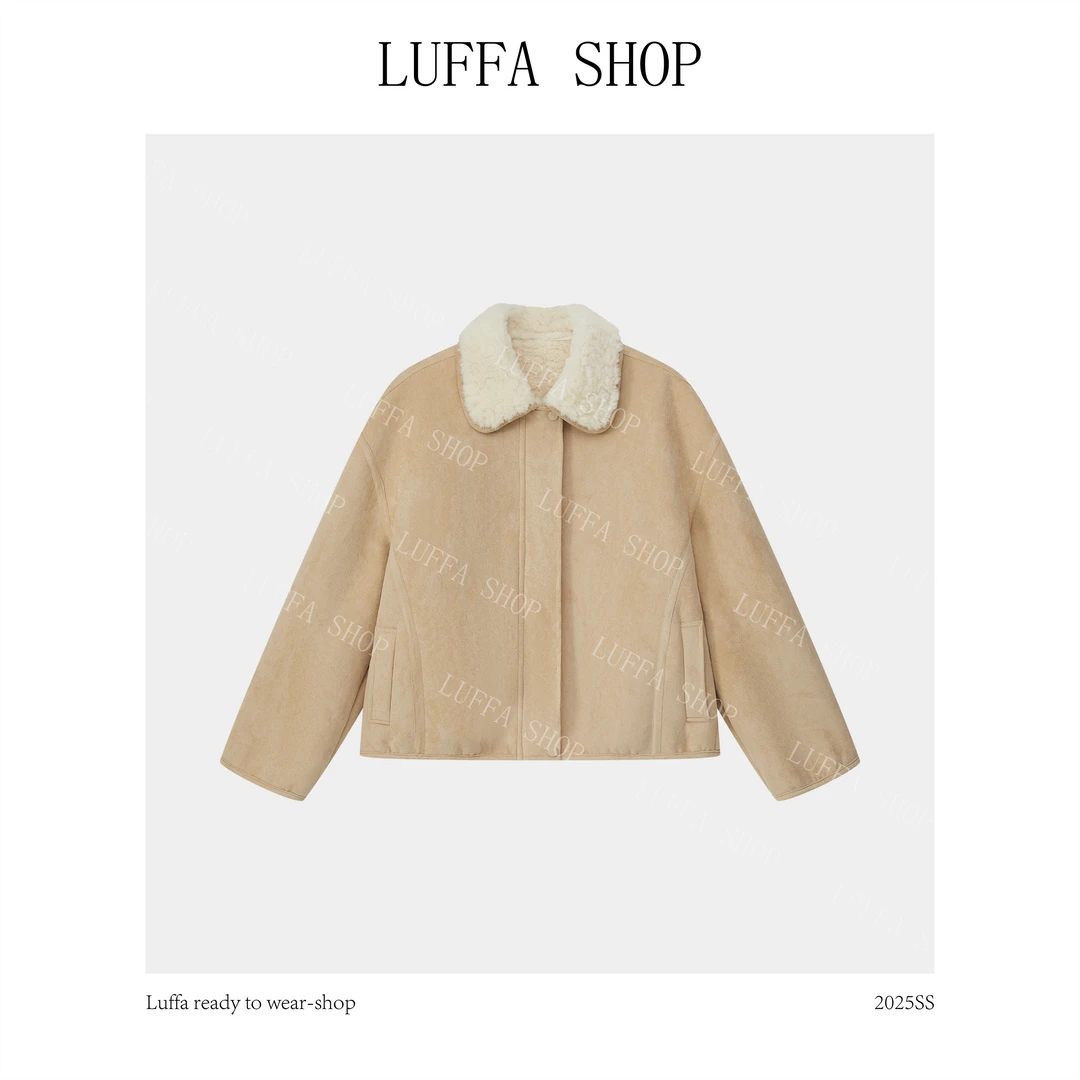 【Luffa shop】“焦糖朗姆”韩系时尚百搭翻领长袖外套WT20251108