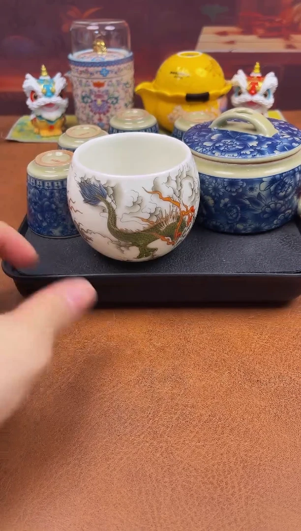 陶瓷茶具摆件旅行套组