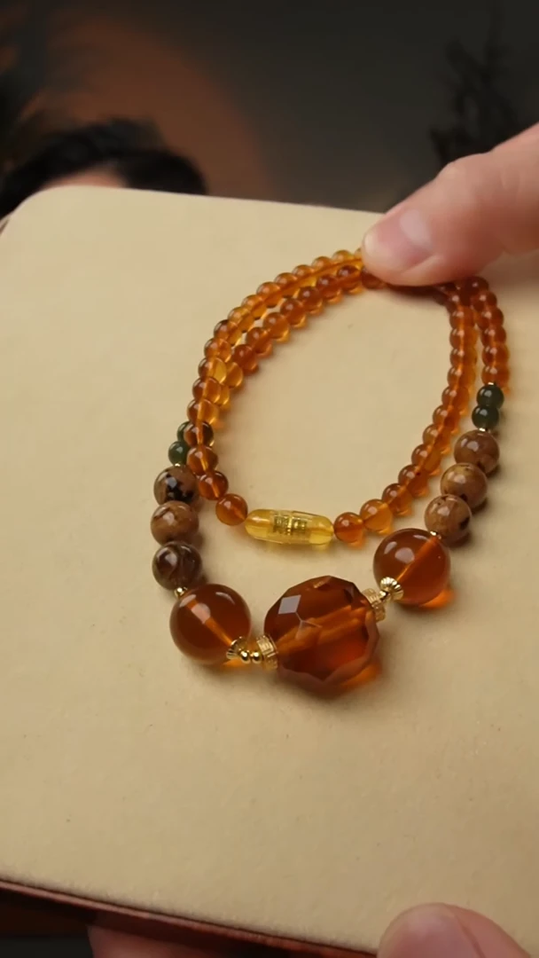 【闪购商品】琥珀颈饰未镶嵌灵草珀锁骨链