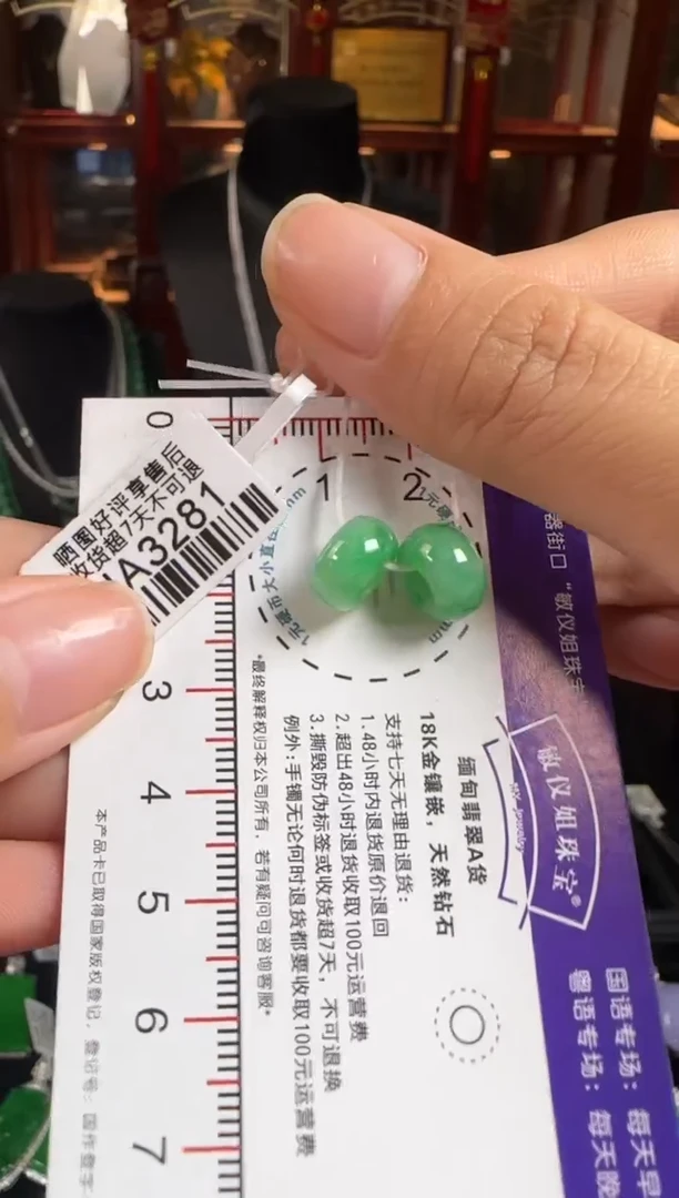 颈饰未镶嵌翡翠HA3281甜甜圈一对