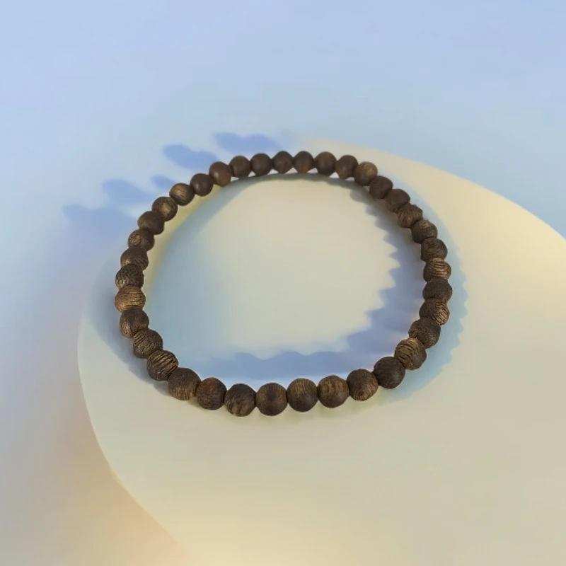 奇楠沉香手串海南莺歌绿奇楠单圈4mm圆珠沉水浮高结油老料潼潼