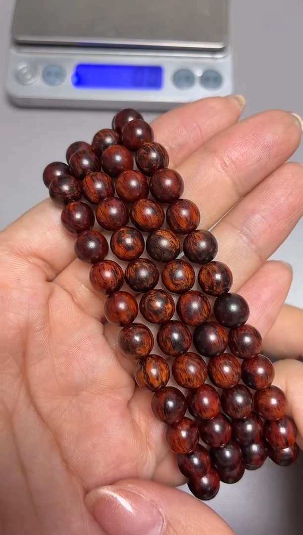 降真香手串/手链海南红降花梨公圆珠长串0.8多样性发其一