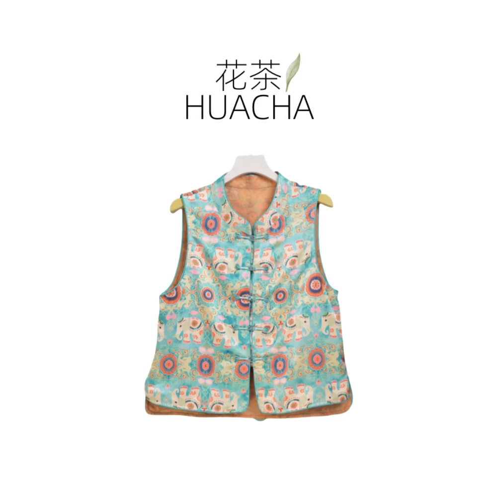 【圆象】夏季新款新中式国风文艺气质返潮复古国潮文化女士马夹