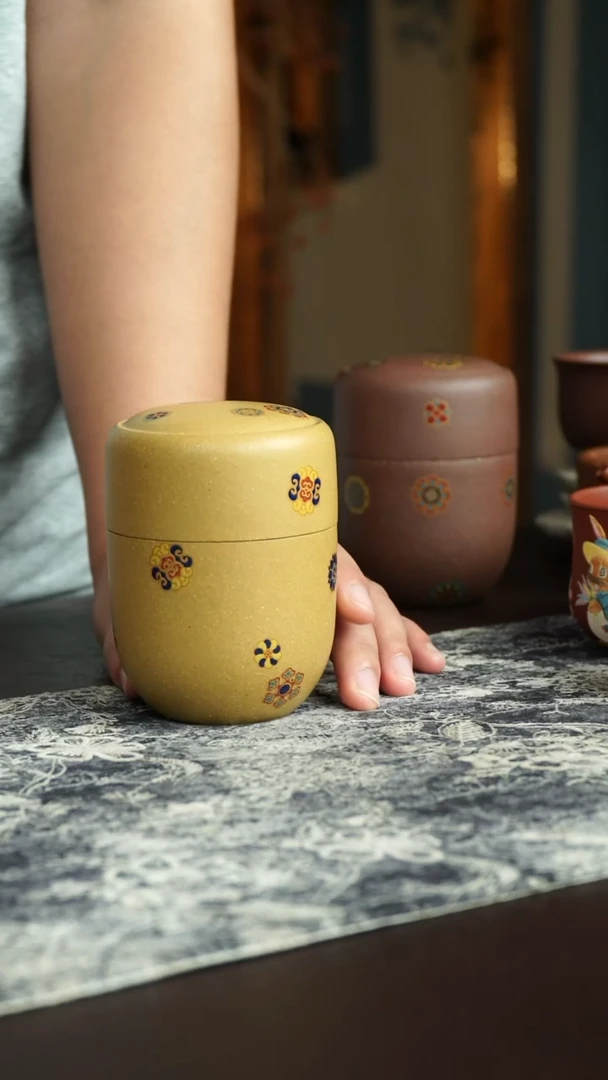 茶杯紫砂4号宜兴紫砂原矿作品茶叶罐