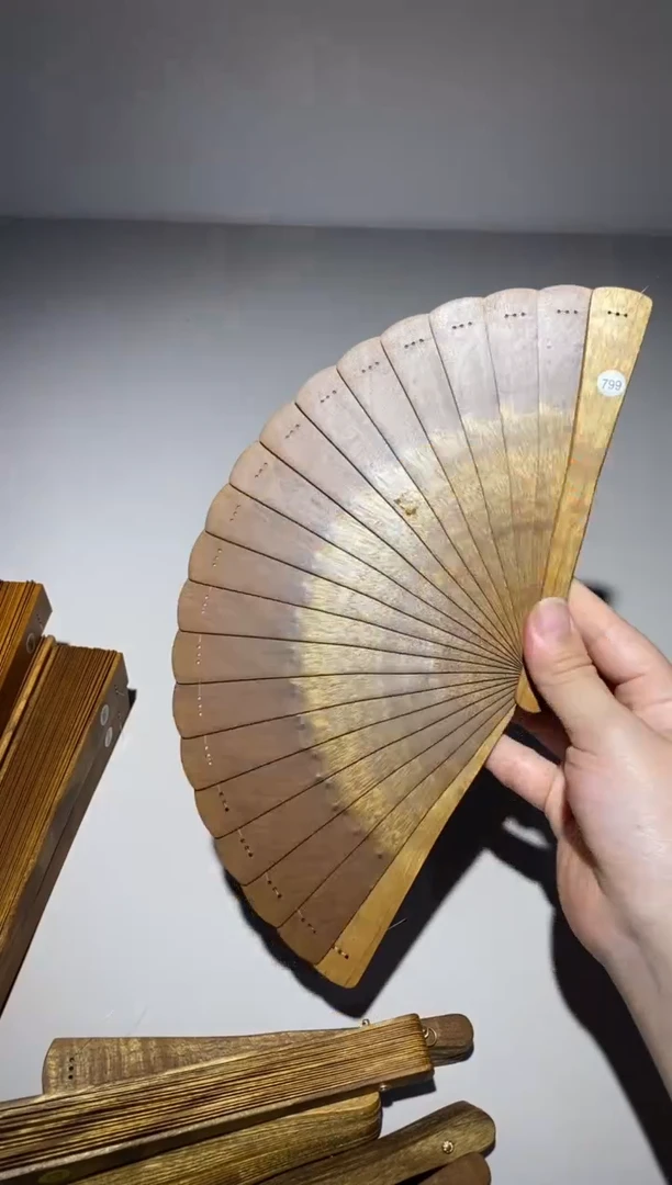 金丝楠16cm金丝楠木小叶桢楠扇799