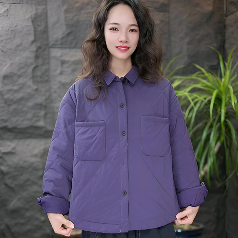 JJ纯色立领宽松保暖常规款棉服棉衣外套情侣秋冬休闲加厚冬季