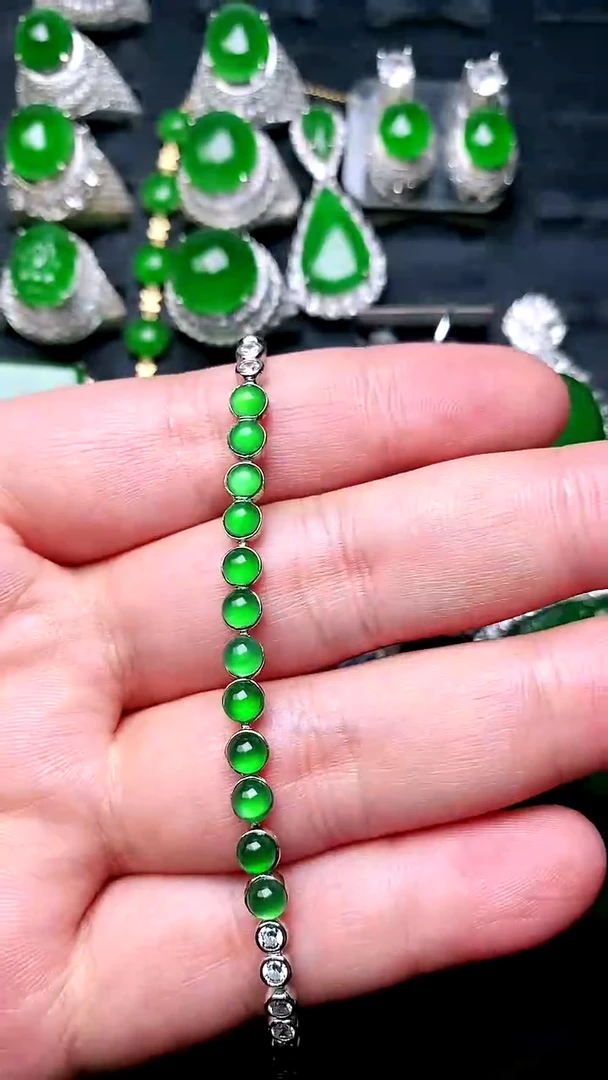 【闪购商品】翡翠手链银S925镶嵌手链
