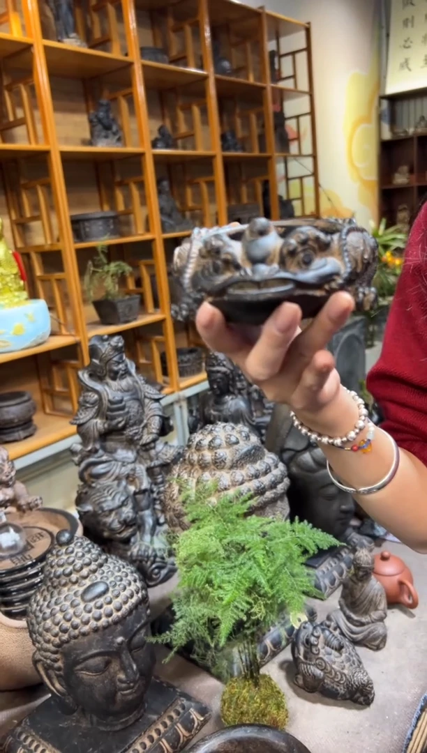 陶土【合成青石】金蟾盆