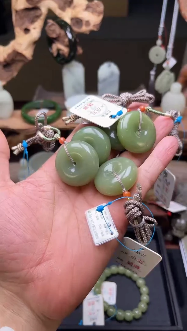 【闪购商品】和田玉吊坠未镶嵌若羌青黄口 34平安扣 多样性发一