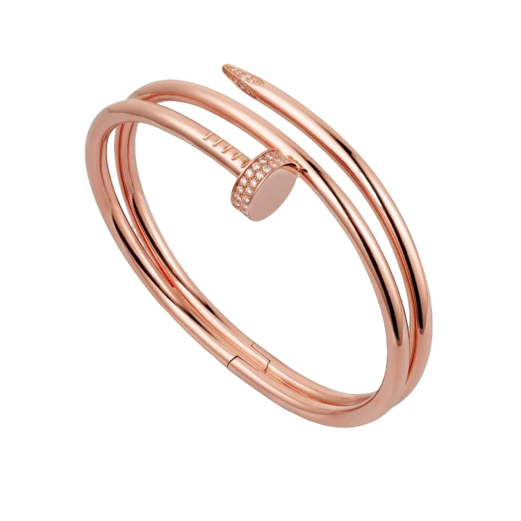 99新 Cartier/卡地亚  JUSTEUNCLOU系列 三圈宽版钉子头尾钻手镯