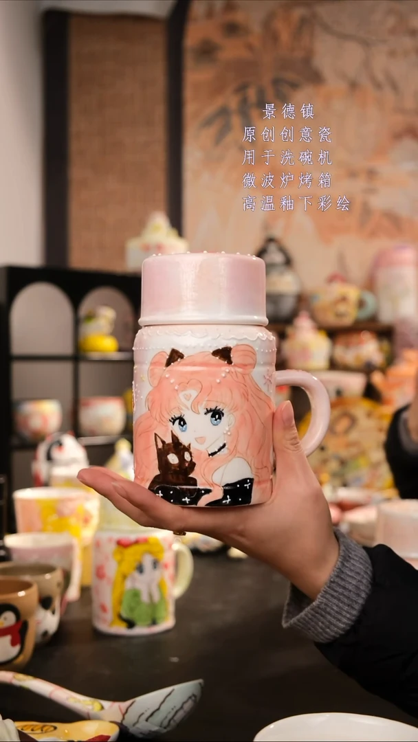摆件陶旺的可以陶瓷手工手绘设计师款
