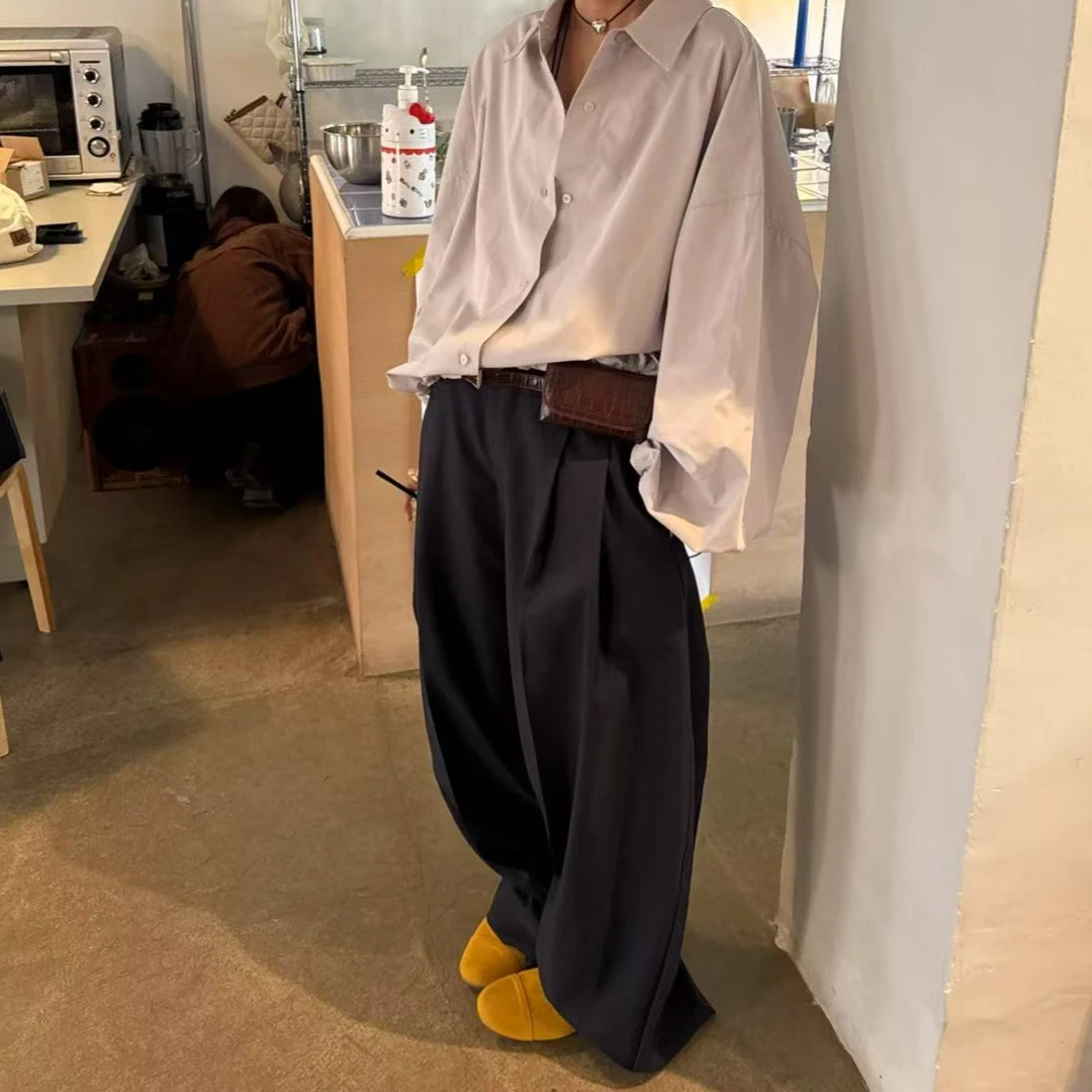 SANBARA-夏季新款阔腿压褶西裤#88151