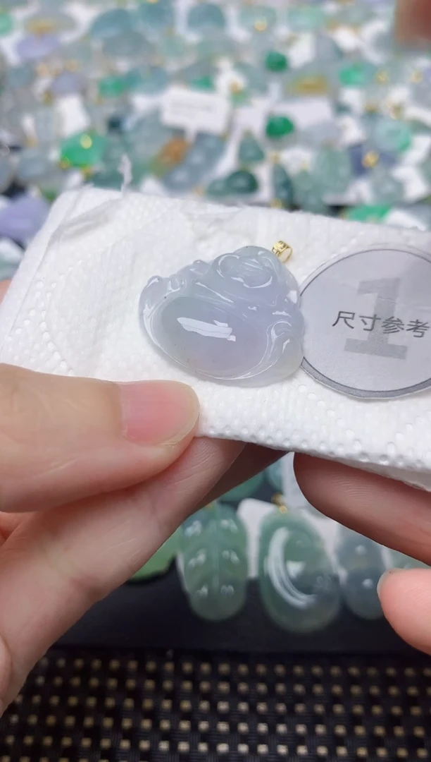 颈饰18K金镶嵌翡翠天然缅甸A货翡翠