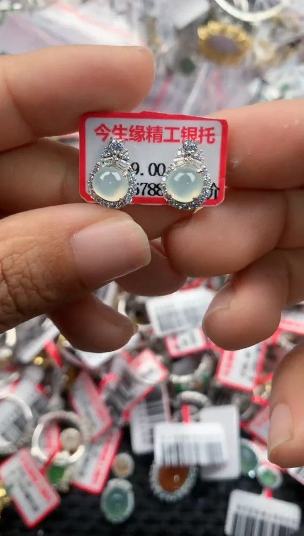 银S925镶嵌戒指翡翠111            1