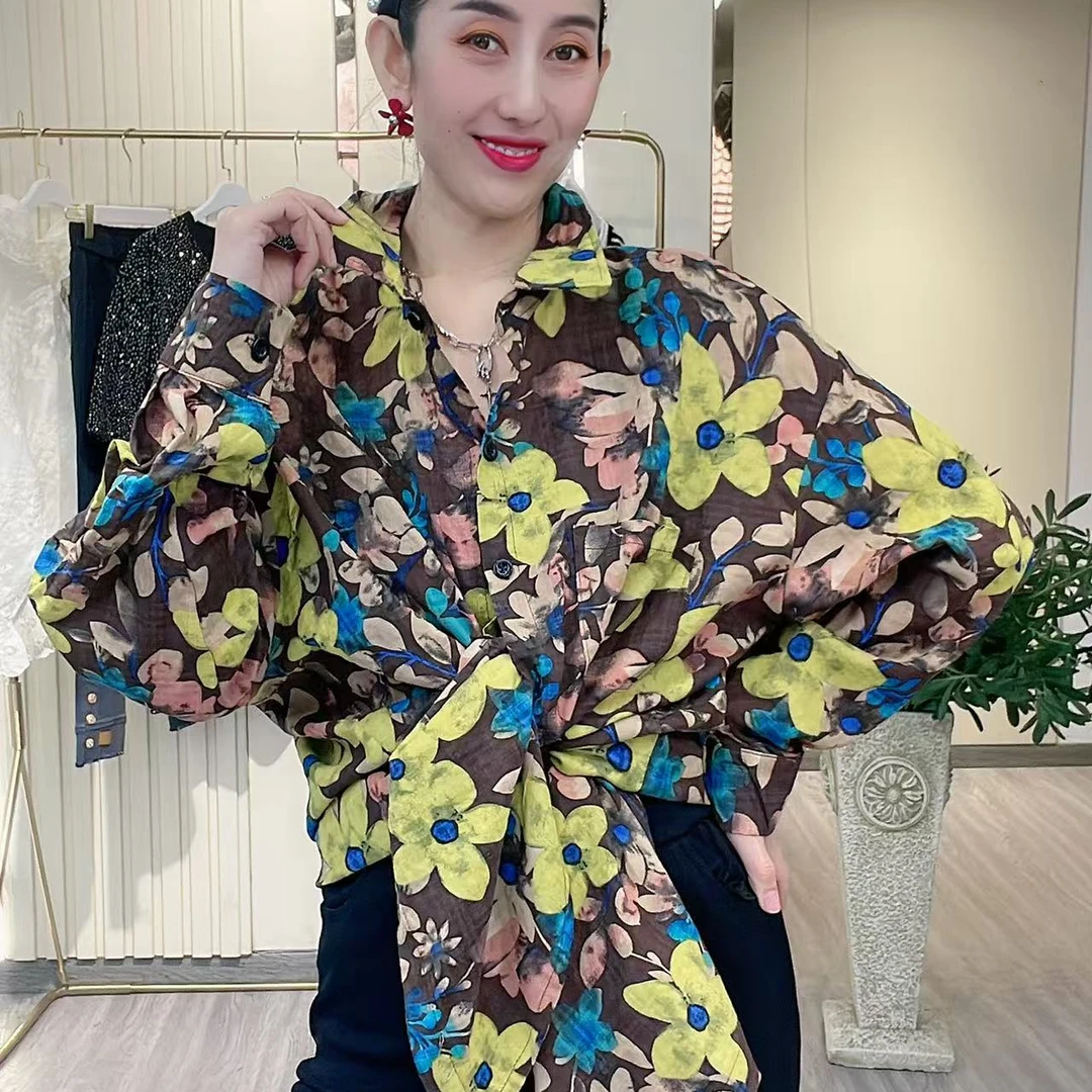 翻领时尚彩色大版衬衫