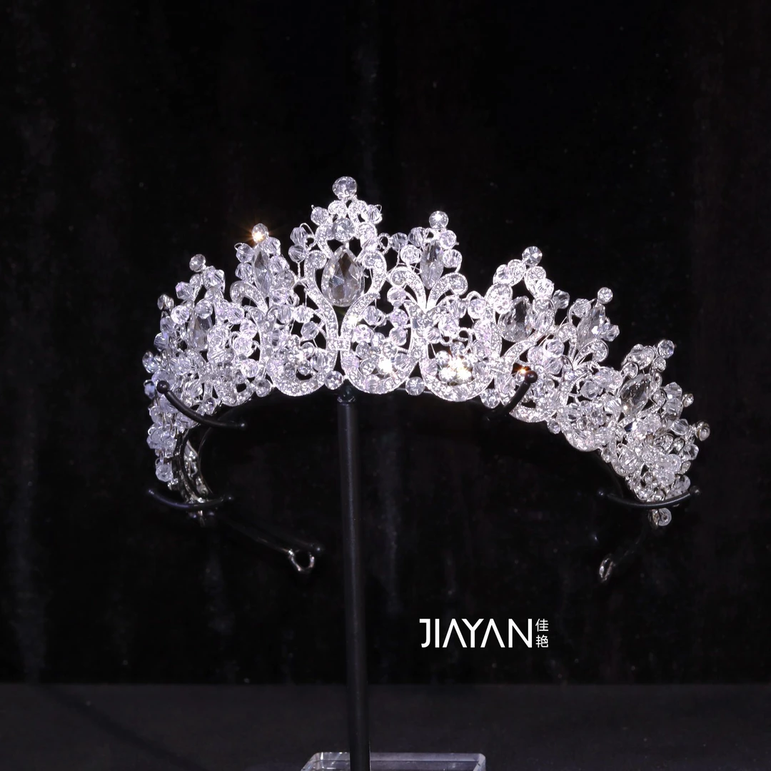 7015新款水晶白纱结婚时尚大气精美皇冠新娘头饰