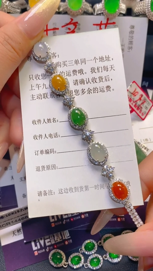 翡翠银S925镶嵌耳饰天然