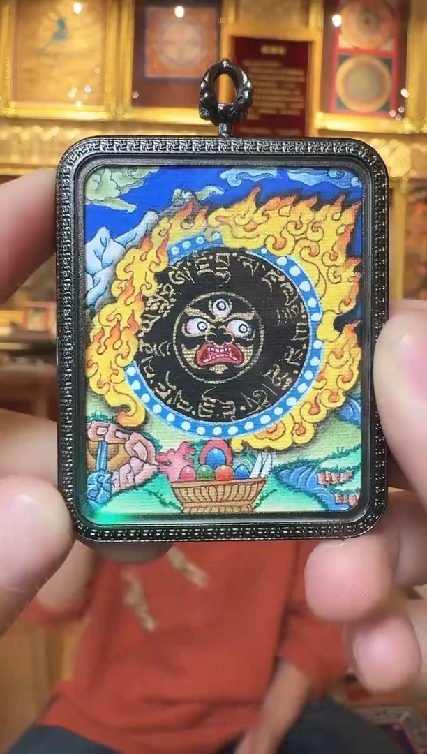 吊坠黑财--热贡纯手绘