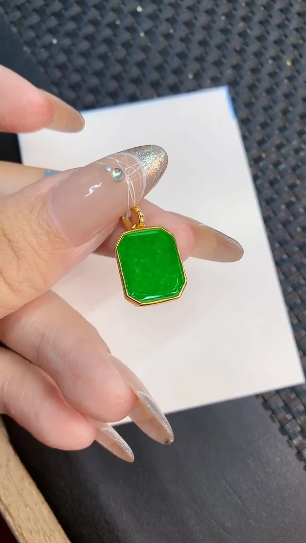 翡翠银S925镶嵌吊坠(不含链)1