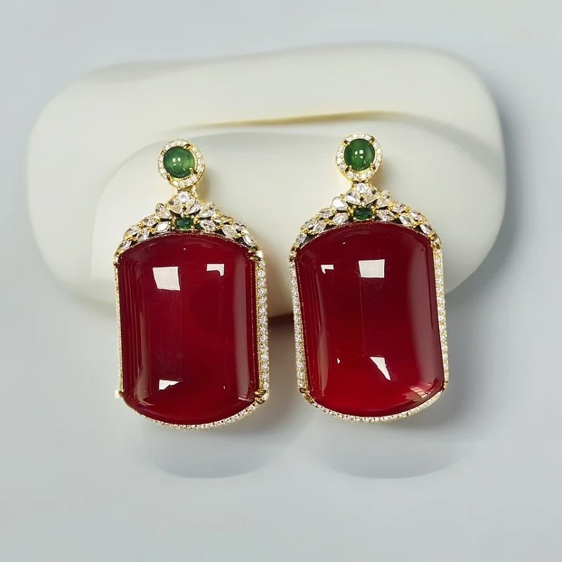 朱砂红平安无事牌吊坠60*40天然珠宝玉石朱砂点挂件多样性发一件