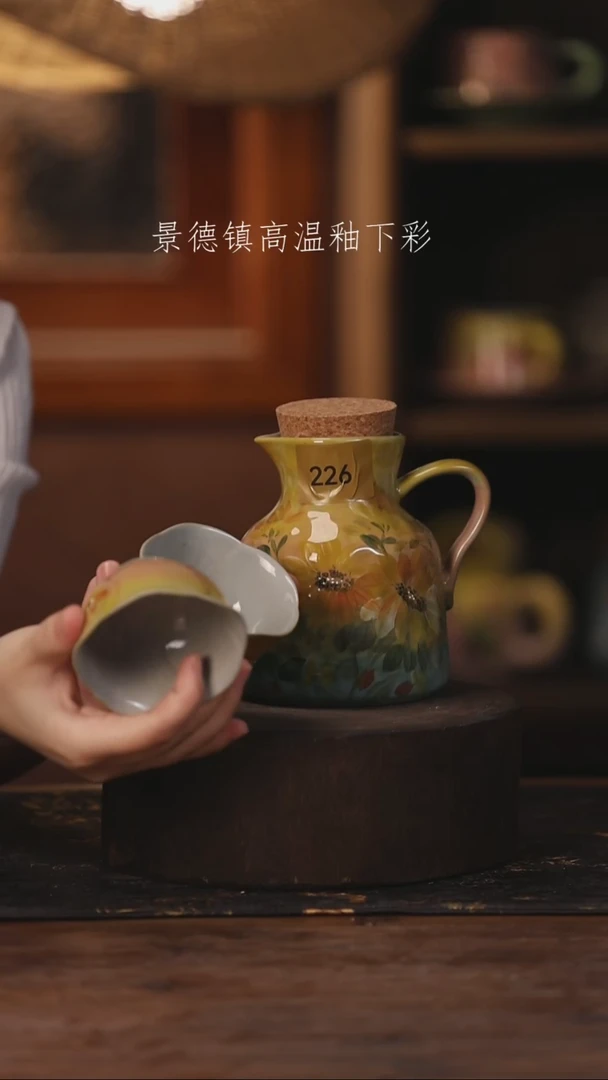 陶瓷景德镇高温釉下手绘陶瓷226