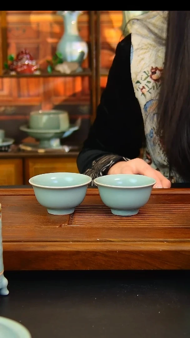 瓷片原矿汝瓷福利单杯，微瑕