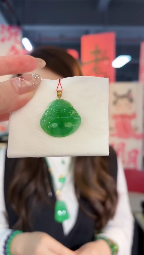 【闪购商品】翡翠颈饰18K金镶嵌缅料A货/支持复检/一件