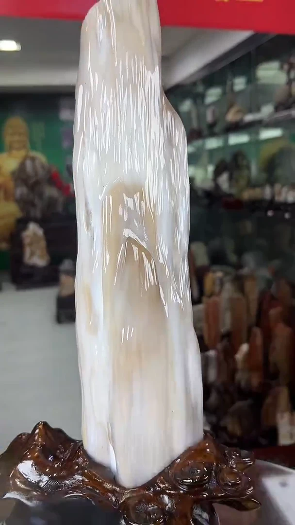 缅甸天然树化玉摆件