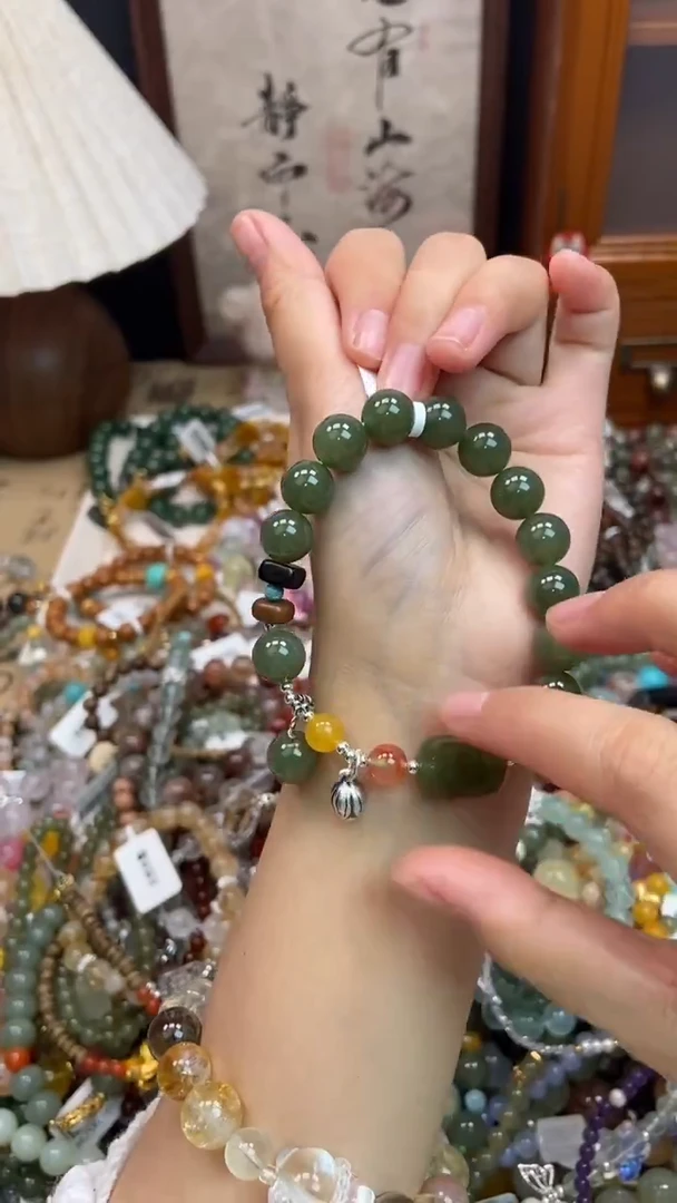 足银镶嵌和田玉手饰172