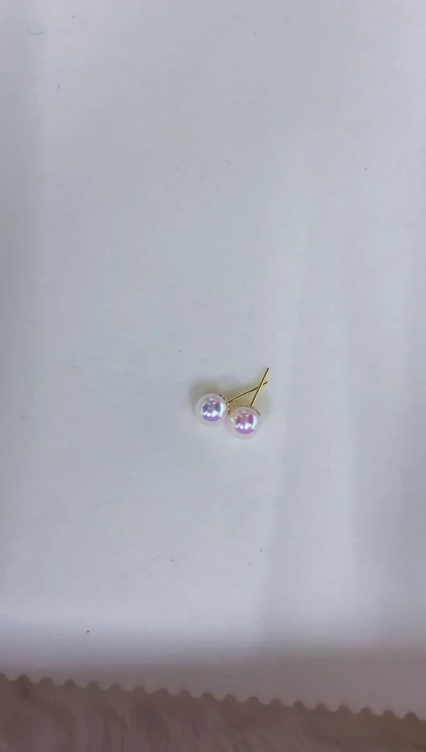 18K金镶嵌海水珍珠饰品5-6素钉定制