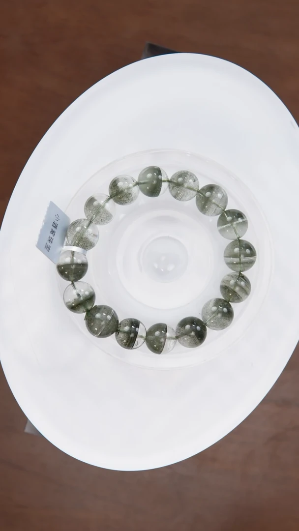 【闪购商品】水晶手链未镶嵌g069 绿幽灵手链14mm+