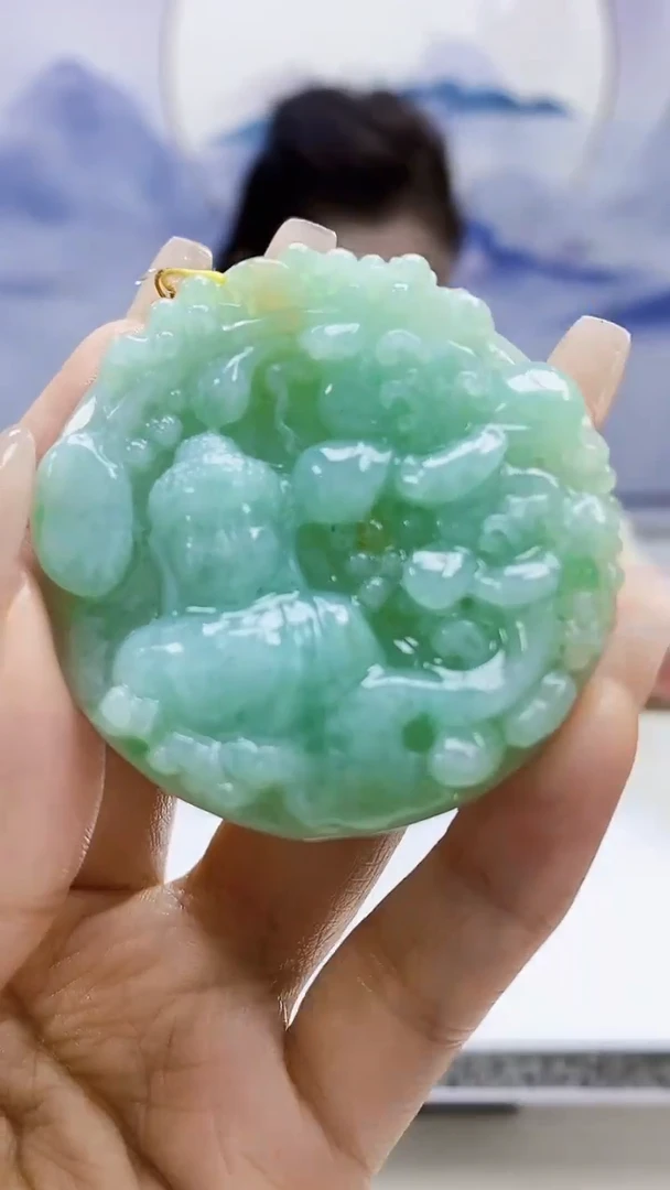 定制翡翠未镶嵌3099xx-毛货挂件46