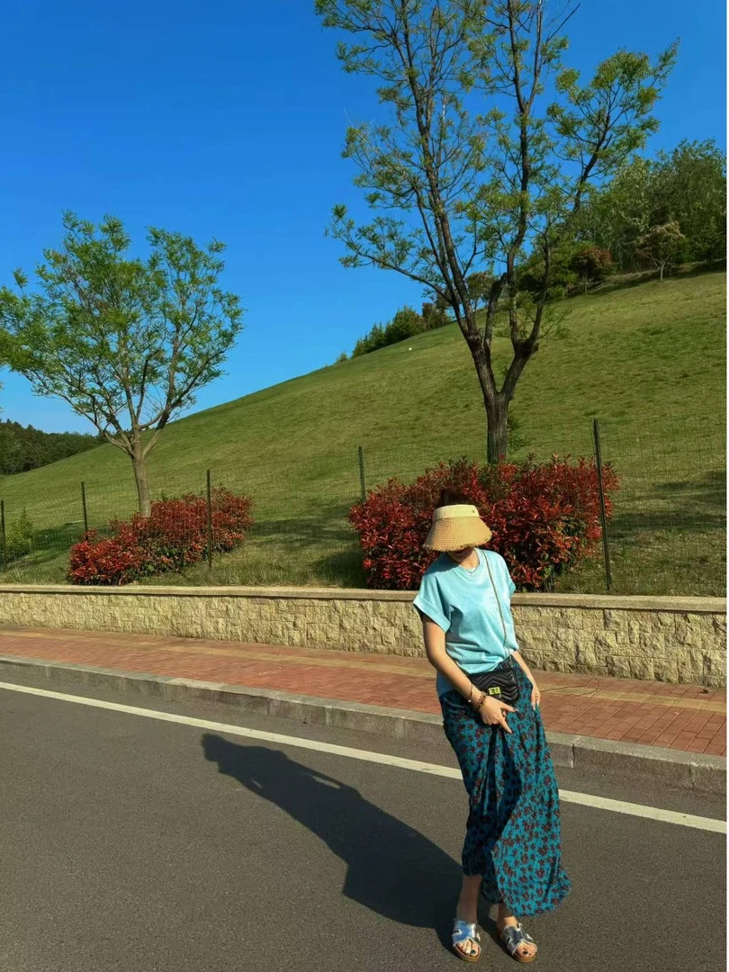 무지징−「多巴胺」韩国单！简约纯色圆领短袖T恤-6677-B