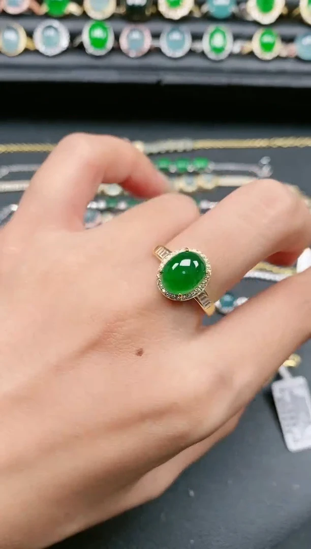 翡翠戒指银S925镶嵌11111111