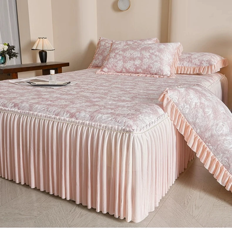 QINGXIANG/卿厢 梦乡-高端PE凉感席 渐变色床裙款凉席三件套