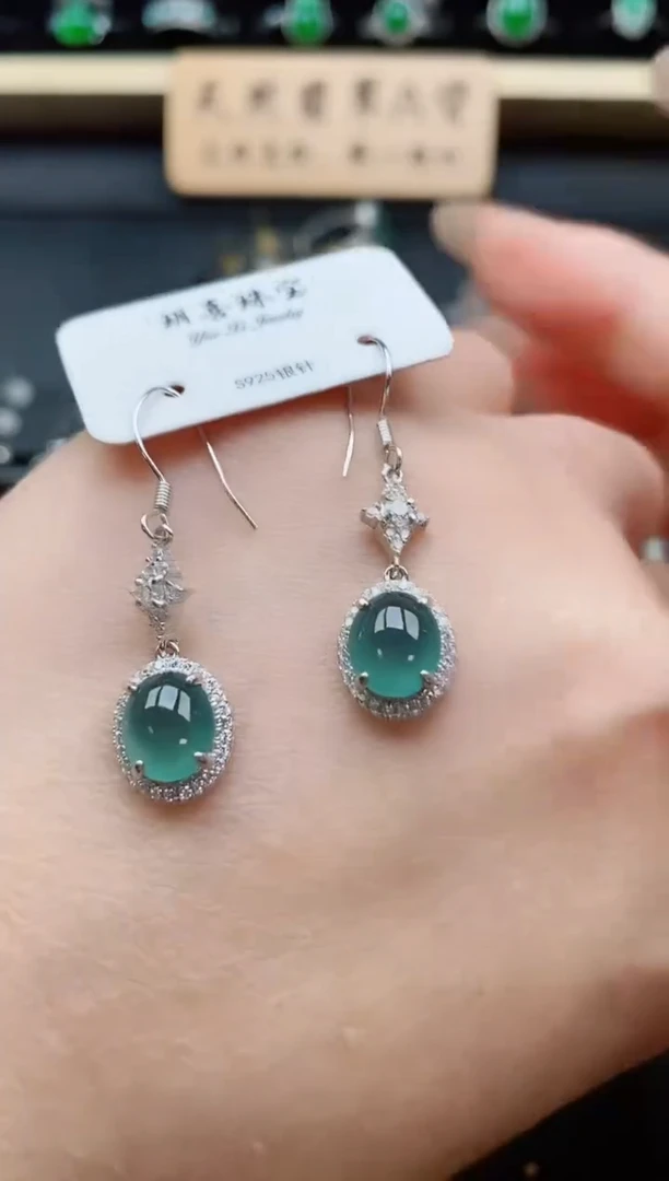 银S925镶嵌戒指翡翠1