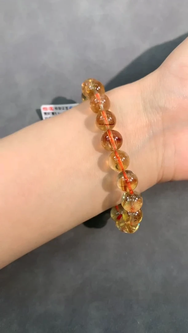 【闪购商品】黄晶手链未镶嵌22号黄塔黄阿赛单圈9mm