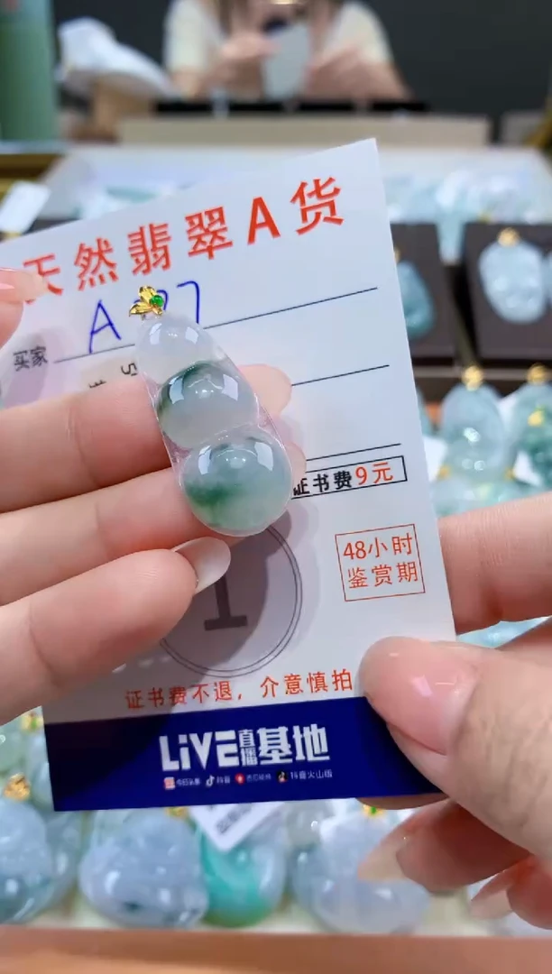 颈饰18K金镶嵌翡翠天然翡翠A货挂件
