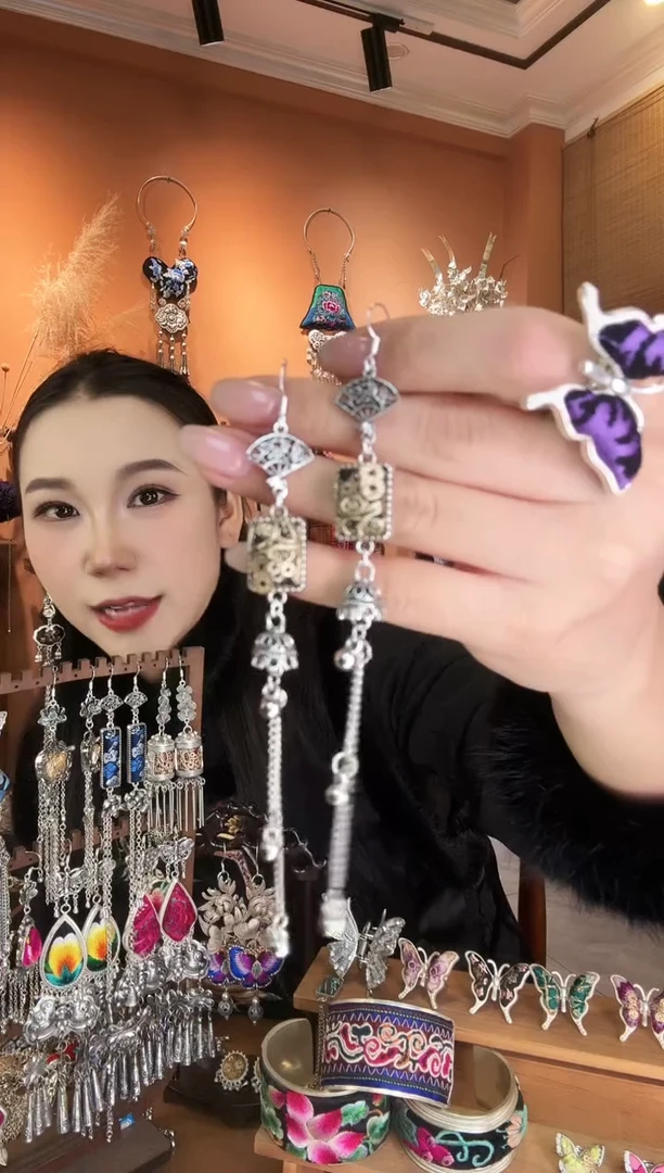 刺绣纯手工民族风耳环