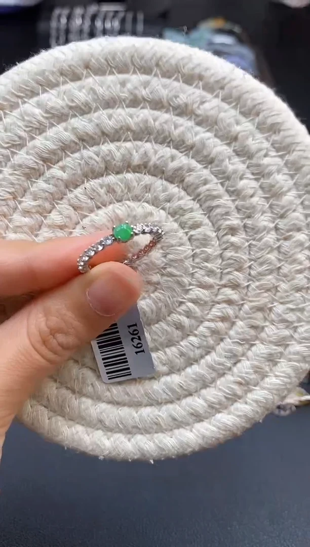 颈饰银S925镶嵌翡翠净货16261