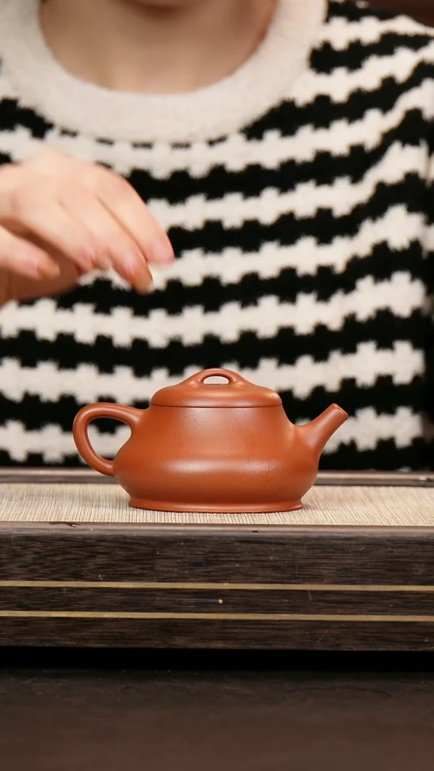 茶壶紫砂原矿小煤窑朱泥 柱瓢180cc