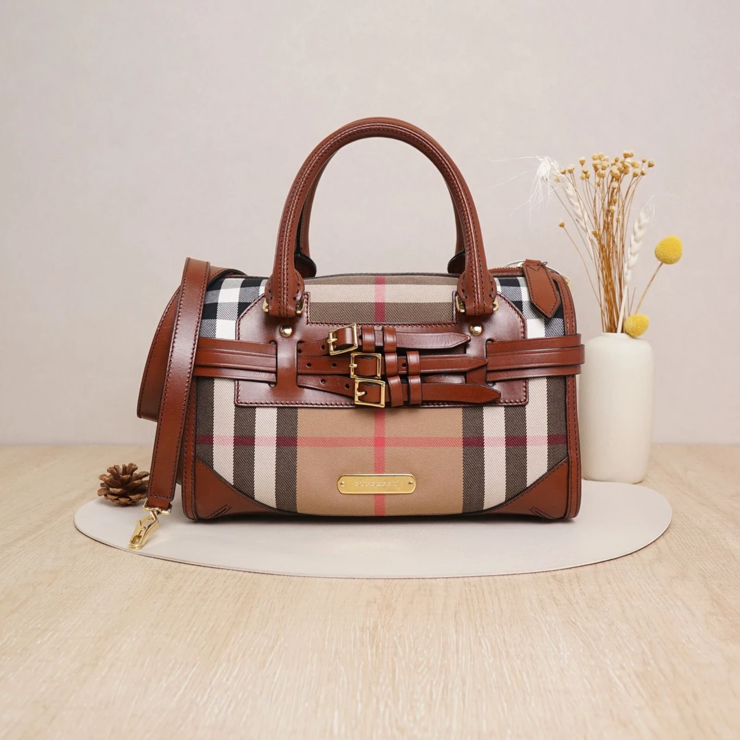 95新 BURBERRY/博柏利  博柏利中古波士顿棕色/DS045126