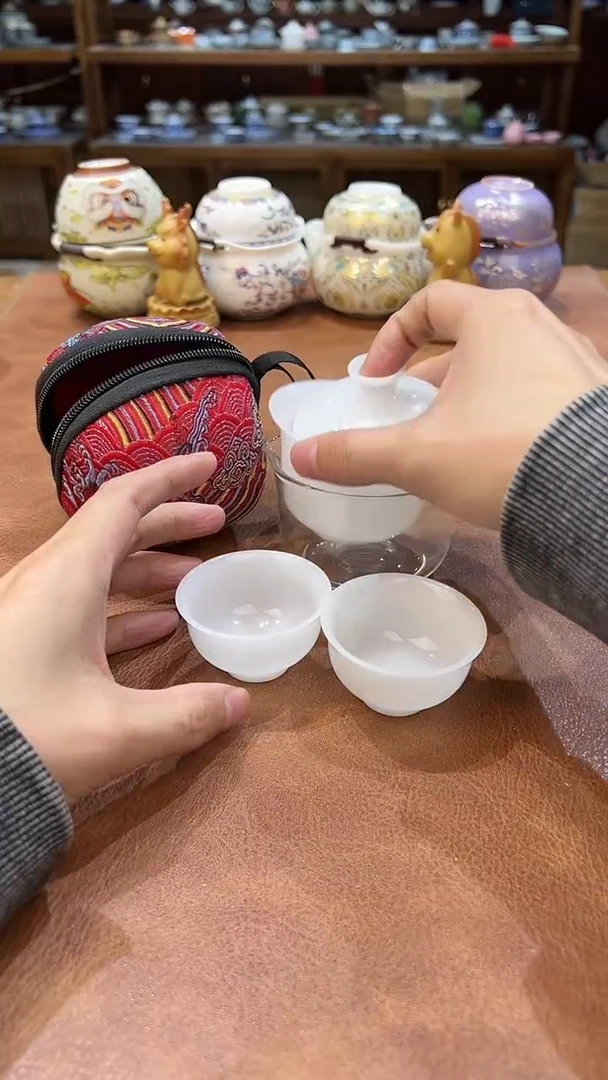 真的很便宜会开片的旅行茶具