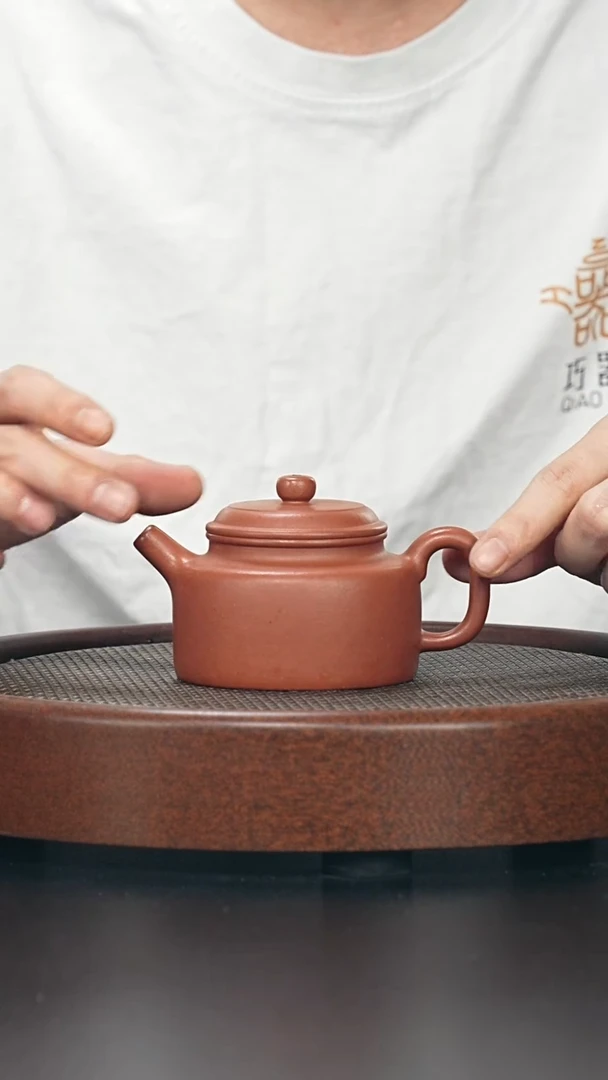 茶壶紫砂德中-老红泥-全手工无添加-210cc