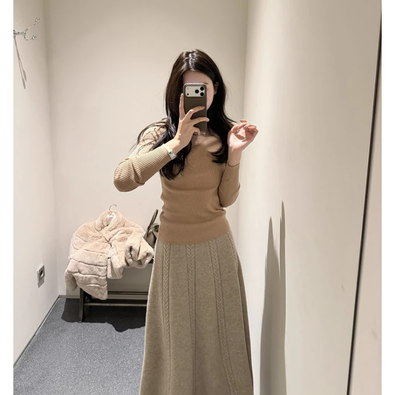 MARIE.COCO秋冬巨好看温柔风软糯针织衫毛衣高级感极简半身裙套装